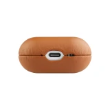 Kožené pouzdro FIXED PodsLeather pro Apple AirPods 4, hnědá