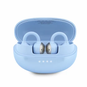 Guess Metallic Finish Classic Logo OWS Bezdrátová Sluchátka Light Blue