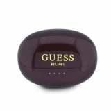 Guess Metallic Finish Classic Logo OWS Bezdrátová Sluchátka Burgundy