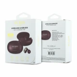 Guess Metallic Finish Classic Logo OWS Bezdrátová Sluchátka Burgundy
