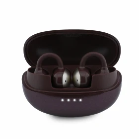 Guess Metallic Finish Classic Logo OWS Bezdrátová Sluchátka Burgundy