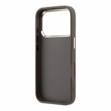 Guess PU 4G Strass Metal Logo Zadní Kryt pro iPhone 18 Pro Brown