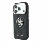 Guess PU 4G Strass Metal Logo Zadní Kryt pro iPhone 18 Pro Max Black