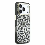 Guess IML Glitter Leopard Triangle Logo MagSafe Zadní Kryt pro iPhone 18 Pro Max Black
