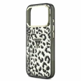 Guess IML Glitter Leopard Triangle Logo MagSafe Zadní Kryt pro iPhone 18 Pro Max Black