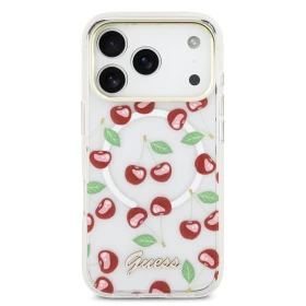 Guess IML Glitter Cherry MagSafe Zadní Kryt pro iPhone 17 Pro