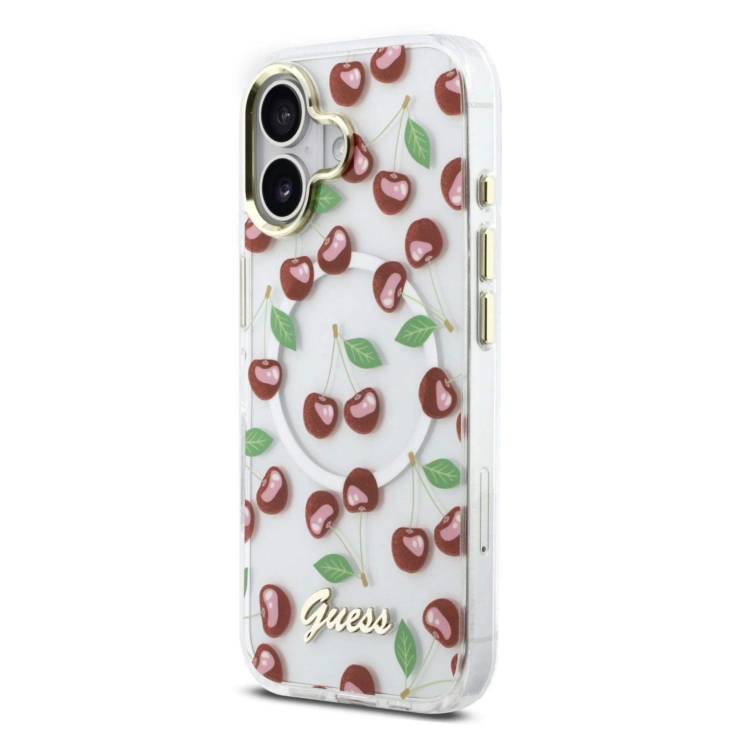 Guess IML Glitter Cherry MagSafe Zadní Kryt pro iPhone 17