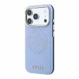 Guess PU Semi Wrap Perforated 4G Logo MagSafe Zadní Kryt pro iPhone 18 Pro Max Blue