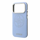 Guess PU Semi Wrap Perforated 4G Logo MagSafe Zadní Kryt pro iPhone 18 Pro Max Blue