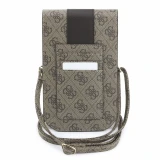 Guess PU 4G Stripe Metal Logo Taška na Telefon Brown