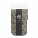 Guess PU 4G Stripe Metal Logo Taška na Telefon Brown