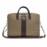 Taška na Notebook 16" Guess PU 4G Stripe Metal Logo, hnědá