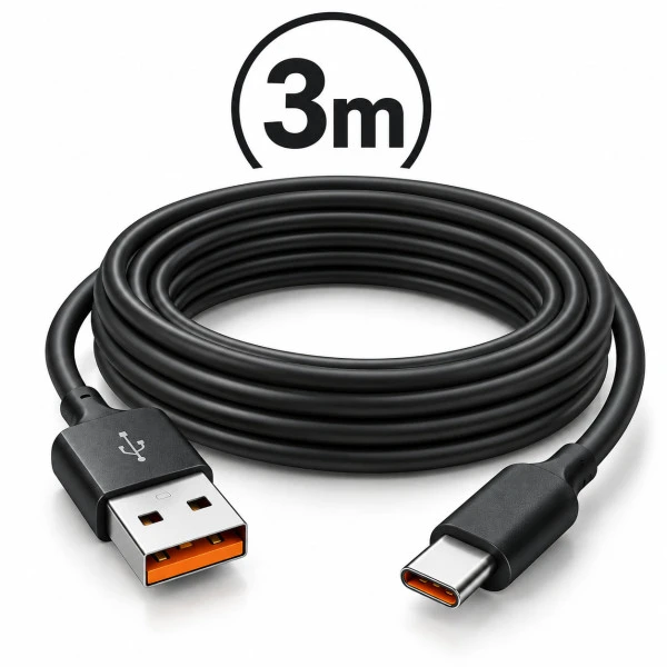 Napájecí kabel pro autokameru A8, USB-A/USB-C, 3m