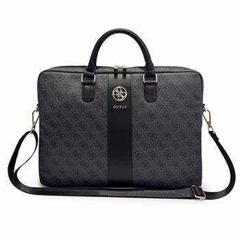 Taška na Notebook 16" Guess PU 4G Stripe Metal Logo, černá