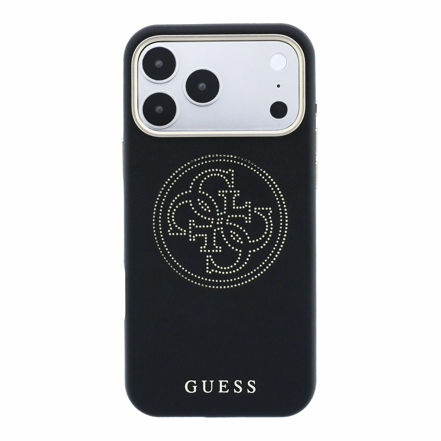 Guess PU Semi Wrap Perforated 4G Logo MagSafe Zadní Kryt pro iPhone 18 Pro Max Black