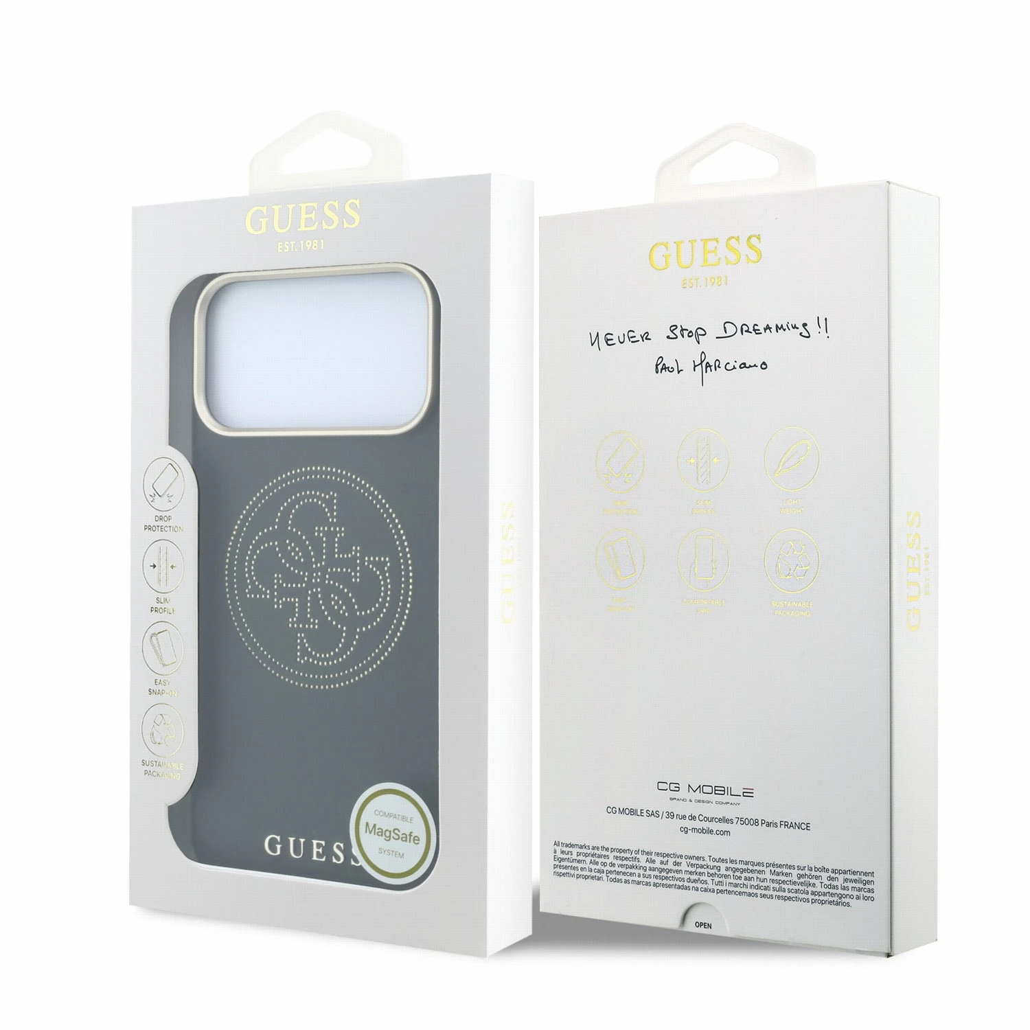 Guess PU Semi Wrap Perforated 4G Logo MagSafe Zadní Kryt pro iPhone 18 Pro Black