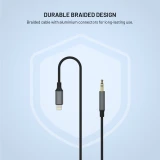Audio kabel FIXED Link Lightning na 3,5mm jack, 1.5m, space gray