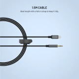 Audio kabel FIXED Link Lightning na 3,5mm jack, 1.5m, space gray