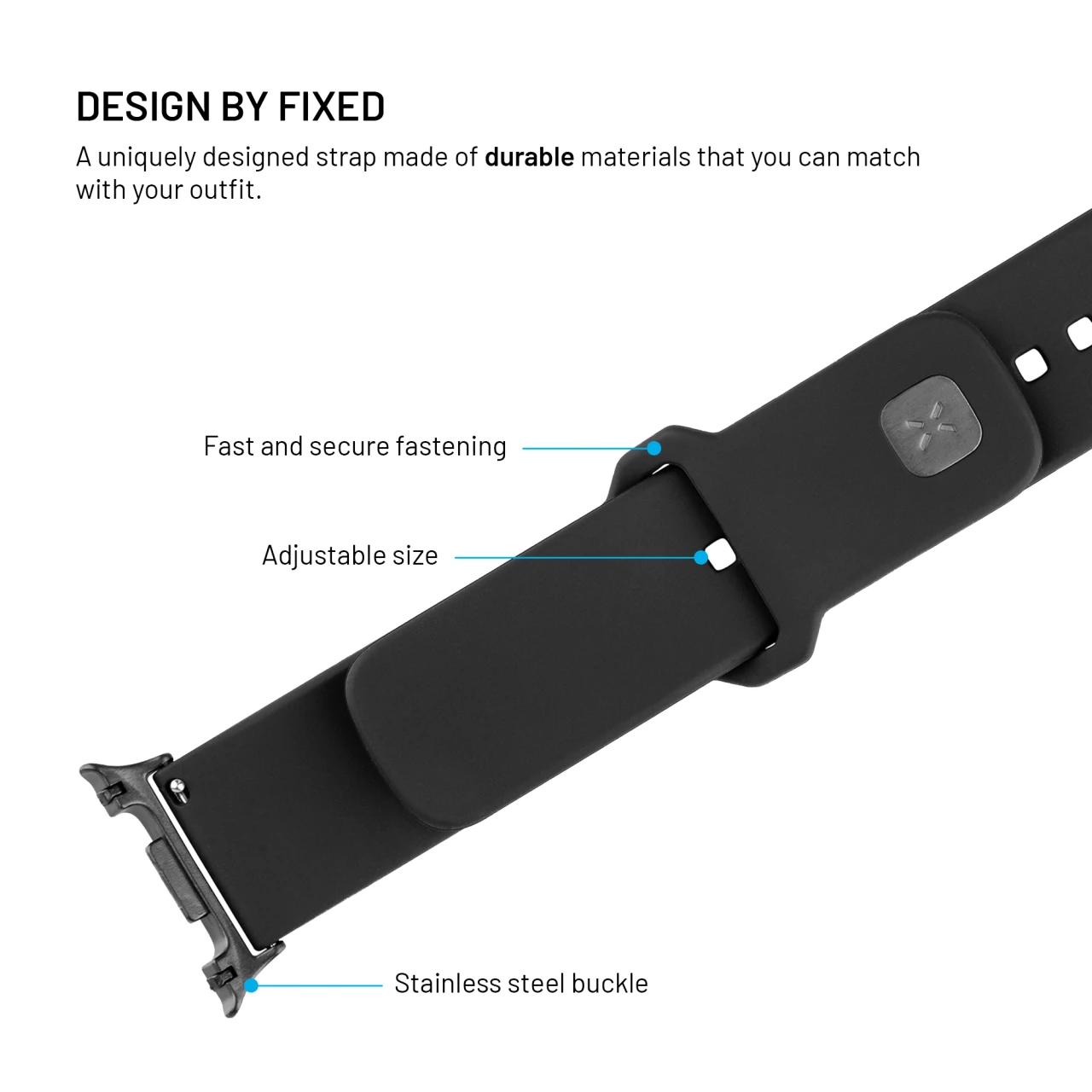 Set silikonových řemínků FIXED Silicone Sporty Strap pro Samsung Galaxy Watch 9/8, černá