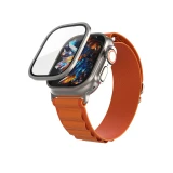 Prémiové ochranné tvrzené sklo FIXED Armor s ocelovým rámečkem pro Apple Watch Ultra 49mm, titanové