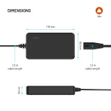 Nabíjecí GaN adaptér FIXED pro notebooky s USB-C, podpora PD 3.0, 100W, černá