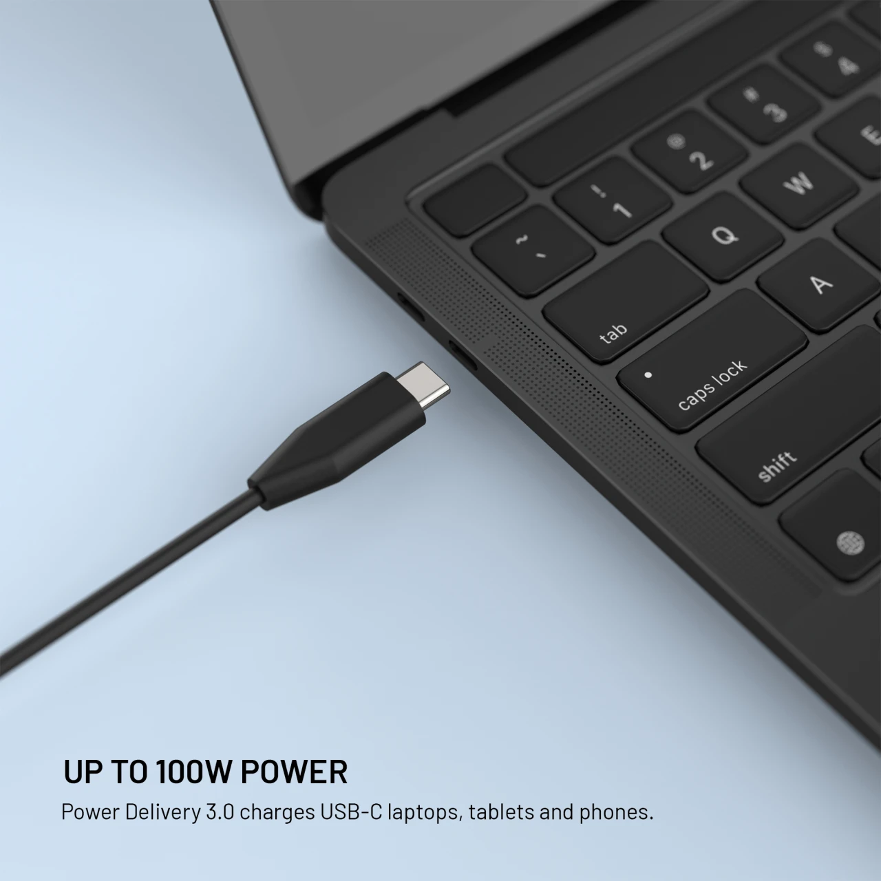 Nabíjecí GaN adaptér FIXED pro notebooky s USB-C, podpora PD 3.0, 100W, černá