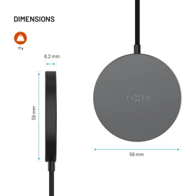 Bezdrátová nabíječka FIXED MagPad Slim s Qi2.2, podporou MagSafe, 25W, space gray