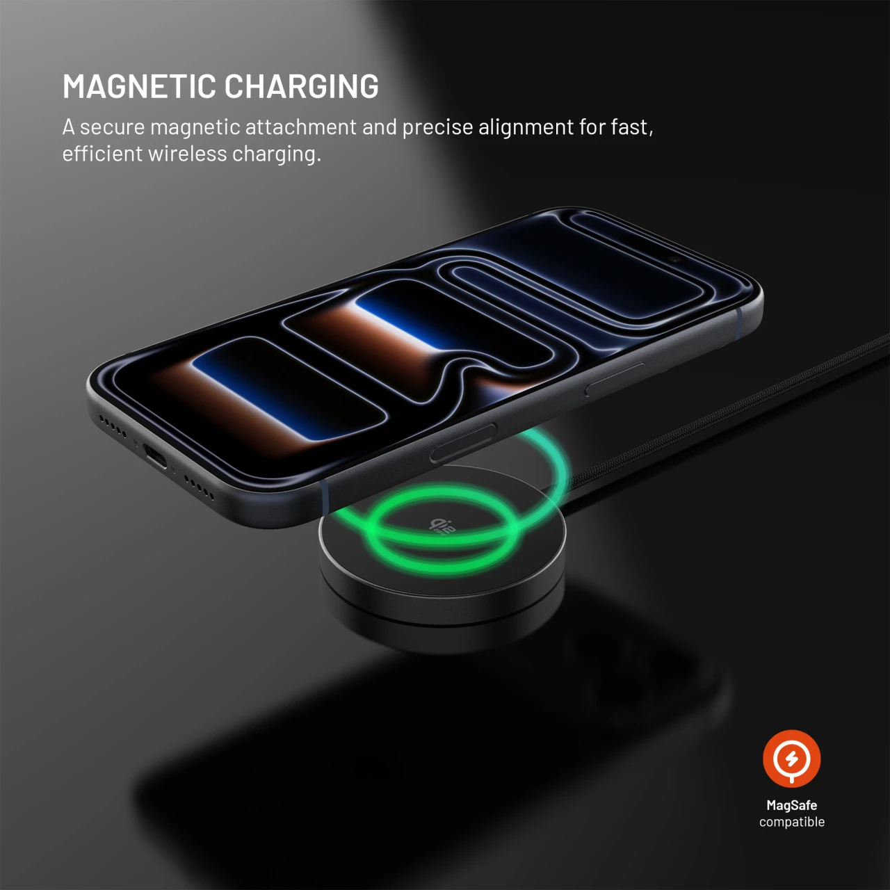 Bezdrátová nabíječka FIXED MagPad Slim s Qi2.2, podporou MagSafe, 25W, space gray