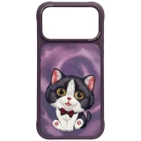 NIMMY case BIG EYED CREAM CAT for IPHONE 18 Pro/17 Pro purple