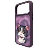 NIMMY case BIG EYED CREAM CAT for IPHONE 18 Pro/17 Pro purple