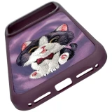 NIMMY case BIG EYED CREAM CAT for IPHONE 18 Pro/17 Pro purple