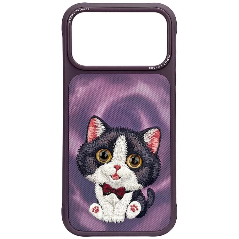 NIMMY case BIG EYED CREAM CAT for IPHONE 18 Pro/17 Pro purple
