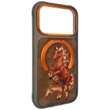 NIMMY case MAGNETIC FANTASY ANIMAL HORSE compatible with MagSafe for IPHONE 18 Pro/17 Pro orange