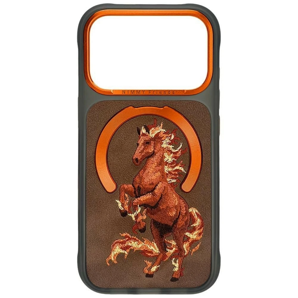 NIMMY case MAGNETIC FANTASY ANIMAL HORSE compatible with MagSafe for IPHONE 18 Pro/17 Pro orange