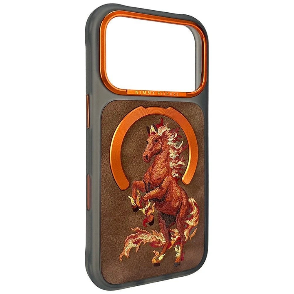 NIMMY case MAGNETIC FANTASY ANIMAL HORSE compatible with MagSafe for IPHONE 18 Pro/17 Pro orange
