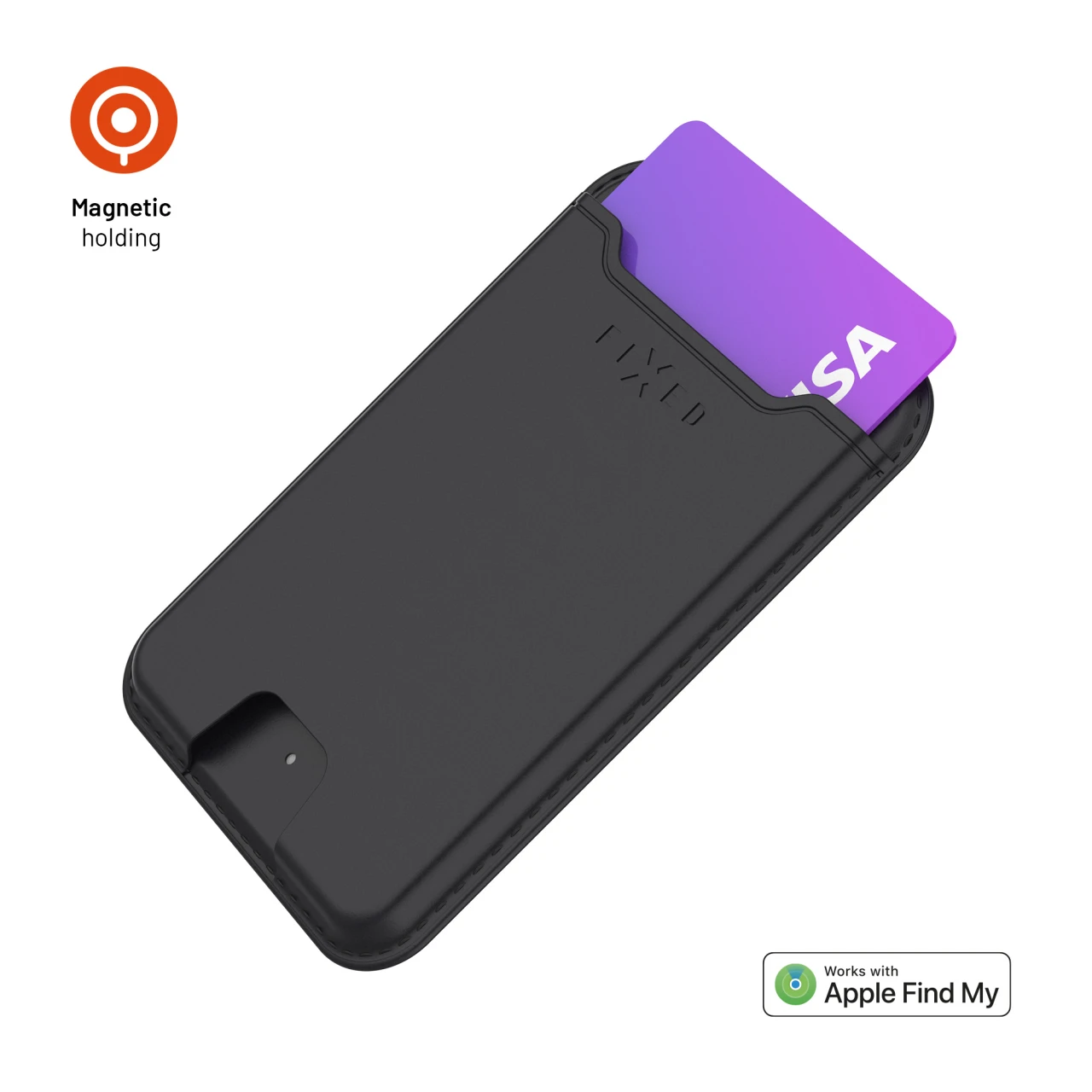 MagSafe Peněženka s Lokátorem a podporou Find My FIXED MagWallet, bezdrátové nabíjení, černá