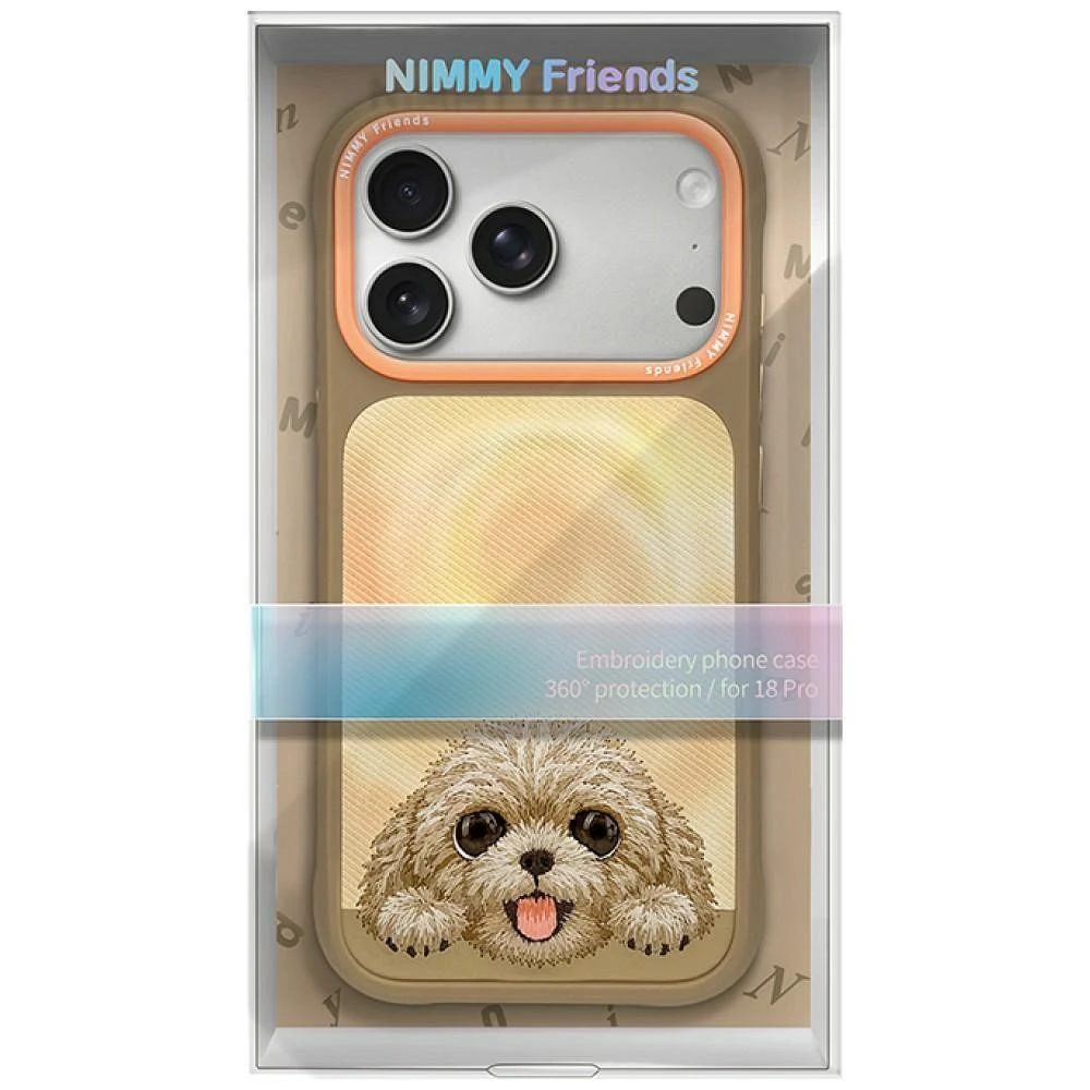 NIMMY case BIG EYED LYING TEDDY POODLE compatible with MagSafe for IPHONE 18 Pro/17 Pro brown