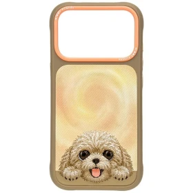 NIMMY case BIG EYED LYING TEDDY POODLE compatible with MagSafe for IPHONE 18 Pro Max/17 Pro Max brown