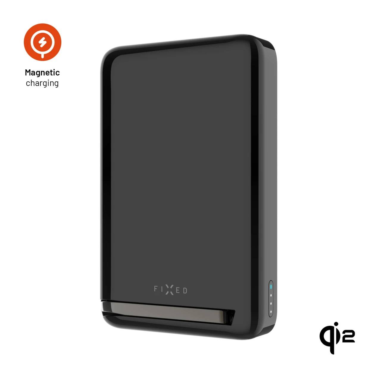 Powerbanka FIXED MagZen 10 Pro s bezdrátovým nabíjením se standardem Qi2 a podporou MagSafe, 10 000 mAh, černá