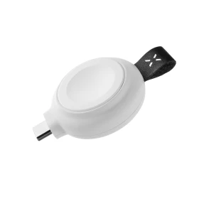 Magnetický nabíjecí adaptér FIXED Orb pro Apple Watch s podporou rychlonabíjení, MFi certifikace, bílá