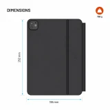 Pouzdro s bezdrátovou klávesnicí FIXED Typee Alu pro Apple iPad Pro 11" (2018-2022)/iPad Air (2020-2026), CZ, černá