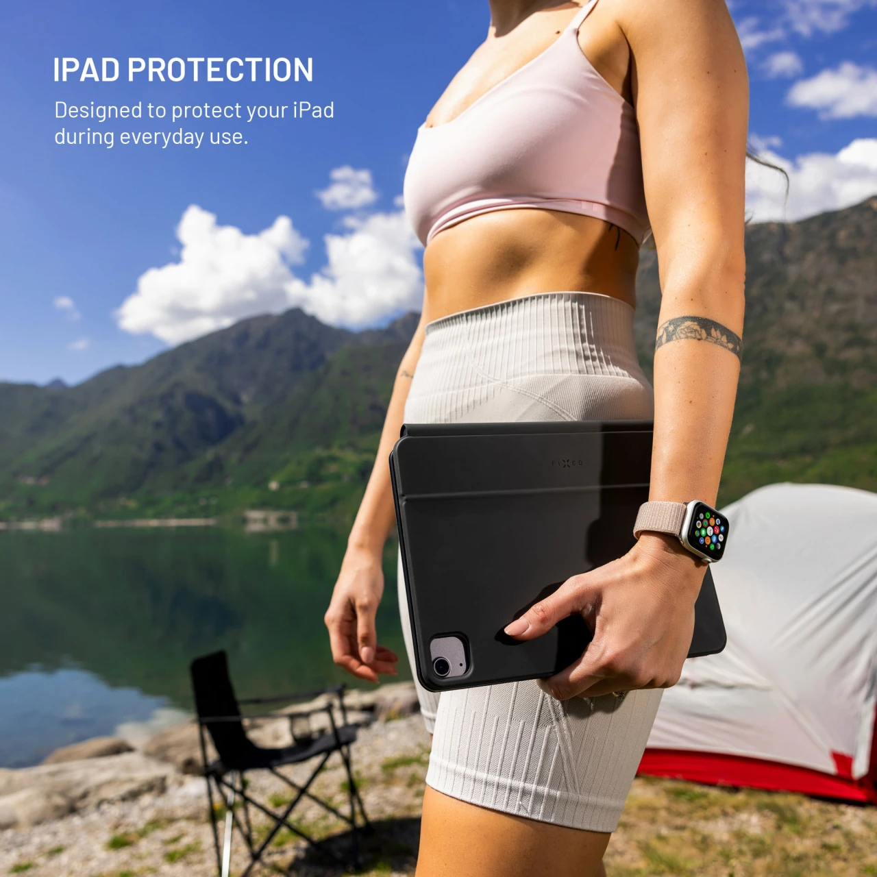 Pouzdro s bezdrátovou klávesnicí FIXED Typee Alu pro Apple iPad Pro 11" (2018-2022)/iPad Air (2020-2026), CZ, černá