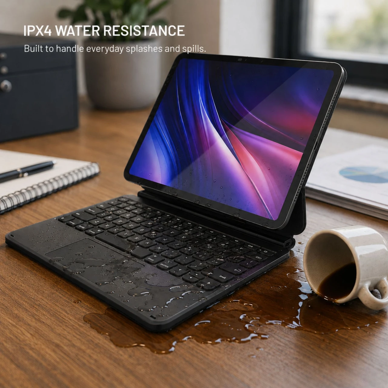 Pouzdro s bezdrátovou klávesnicí FIXED Typee Alu pro Apple iPad Pro 11" (2018-2022)/iPad Air (2020-2026), CZ, černá
