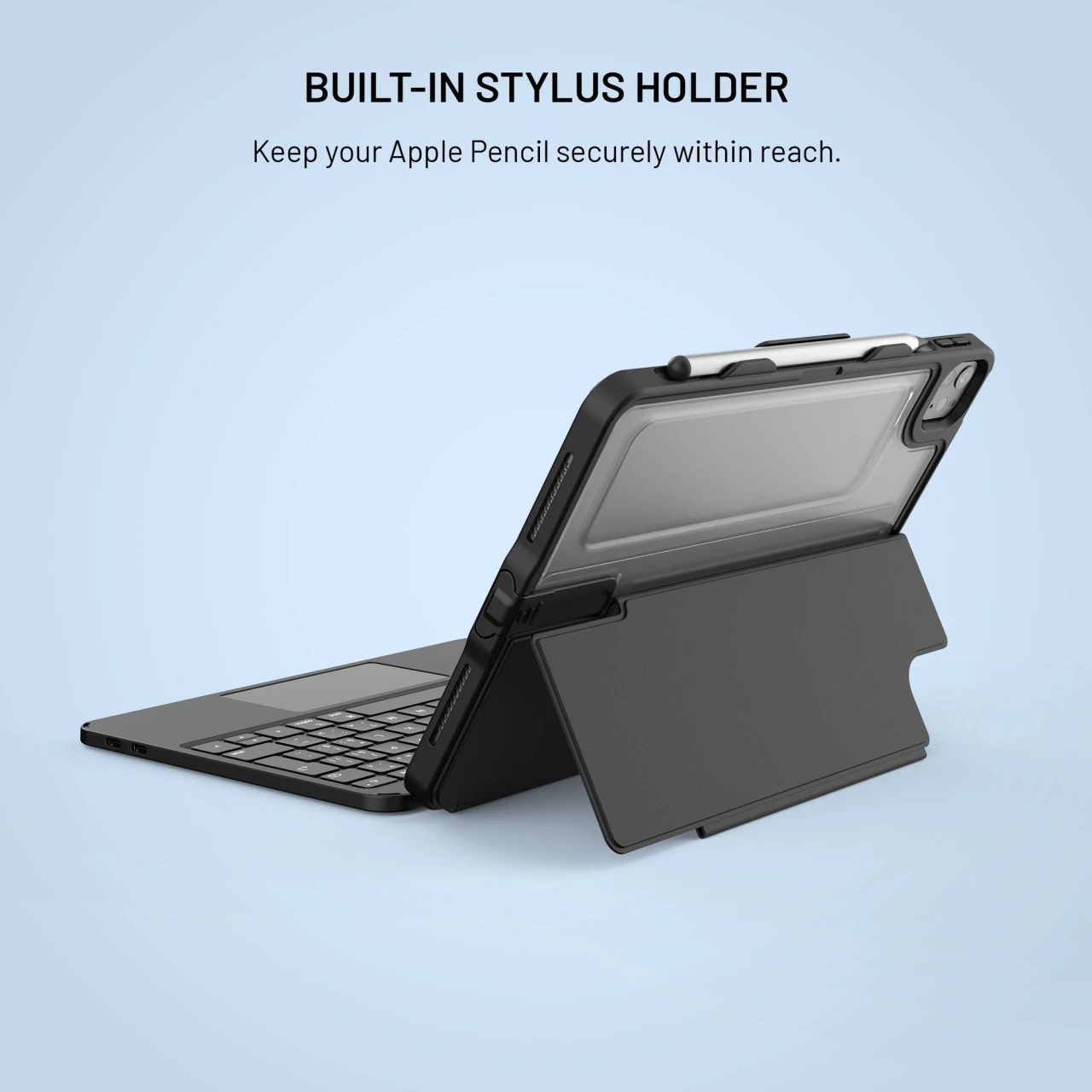 Pouzdro s USB-C klávesnicí FIXED Typee Enduro pro Apple iPad Pro 11" (2018-2022)/iPad Air (2020-2026), CZ, černá