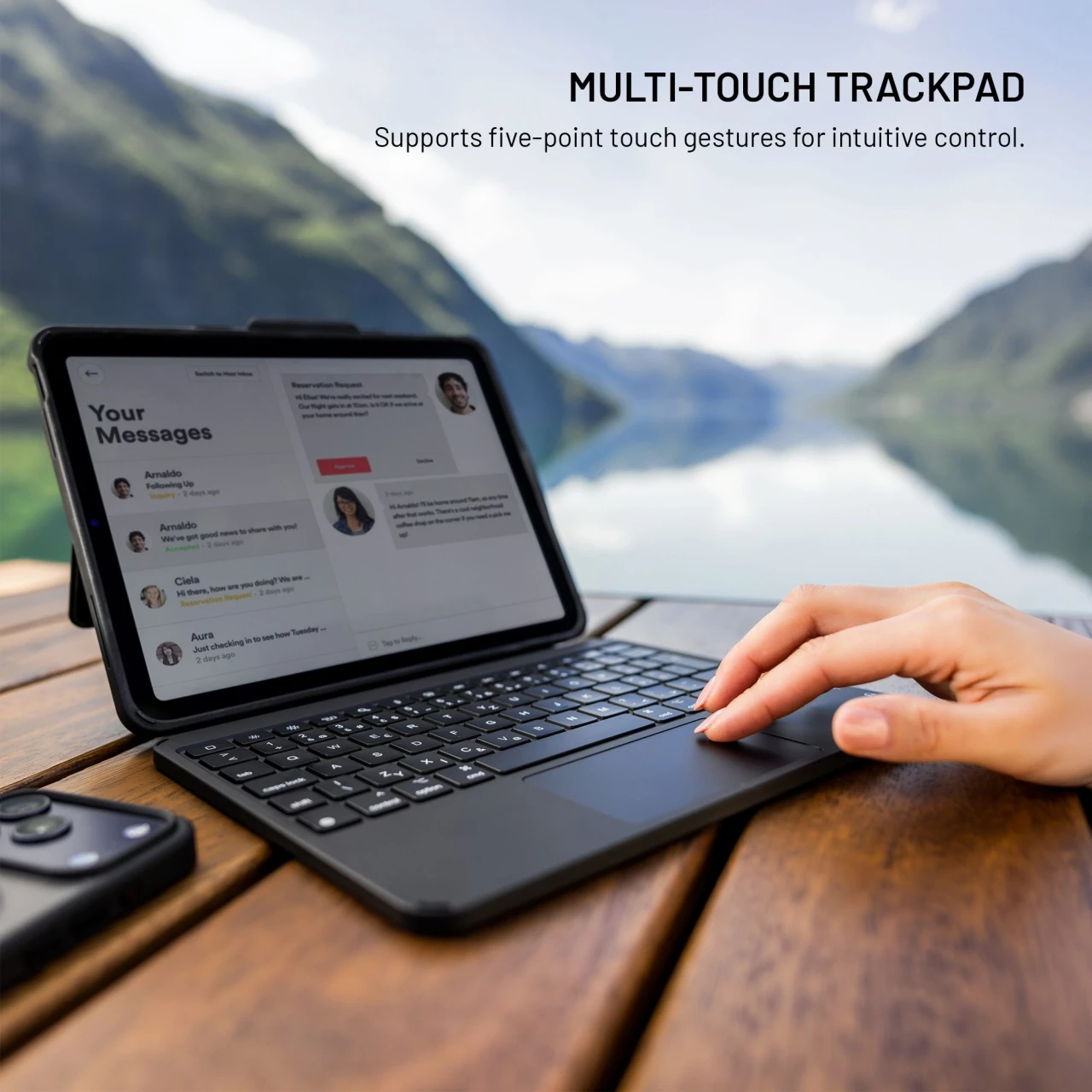 Pouzdro s USB-C klávesnicí FIXED Typee Enduro pro Apple iPad 10,9" (2022)/iPad 11" (2025), CZ, černá