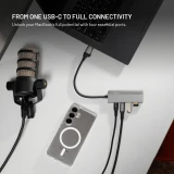 4-portový hliníkový USB-C FIXED HUB Port s USB-A adaptérem, space gray
