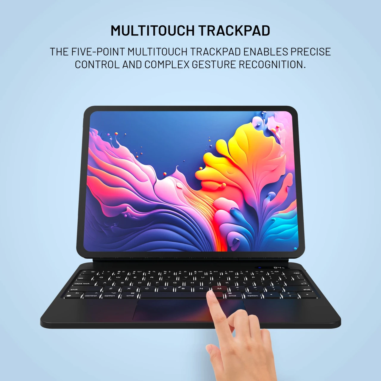 Pouzdro s bezdrátovou klávesnicí FIXED Typee pro Apple iPad Pro 12,9" (2018-2022)/iPad Pro 13"/iPad Air 13", CZ, černá
