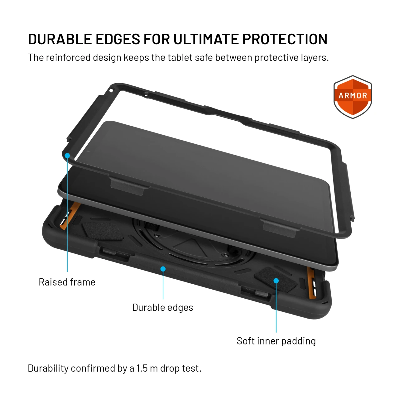 Odolné pouzdro se stojánkem FIXED Rugged Tab Case pro Samsung Galaxy Tab A11+, černá