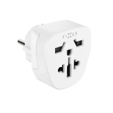 Adaptér FIXED EU Adapter 2 pro zapojení UK, US, AUS zařízení do EU zásuvek, bílá