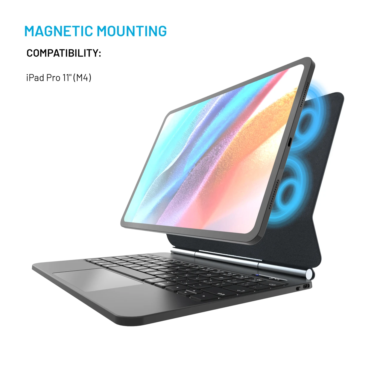 Pouzdro s bezdrátovou klávesnicí FIXED Typee pro Apple iPad Pro 11" M4 2024/M5 2025, EN, černá